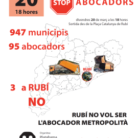 Divendres 20 de març manifestació per dir NO més abocadors a Rubí