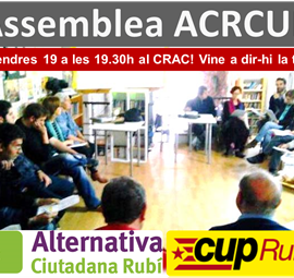 Assemblea ACRCUP divendres 19 a les 19.30h al CRAC!