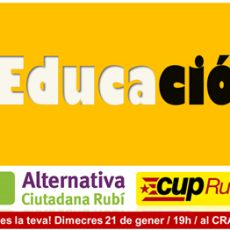 Dimecres treballarem l’Educació a Rubí! T’hi esperem!