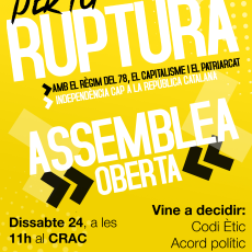 Aquest dissabte 24/01 a les 11h assemblea “Per la ruptura” #27S