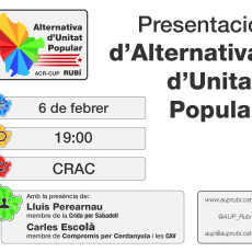 Acte de presentació de l’Alternativa d’Unitat Popular (AUP)
