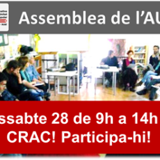 Dissabte 28 a les 9h assemblea de l’AUP