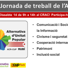 Dissabte 14 última Jornada del Pla de Treball