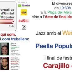 Aquest divendres acte final de campanya de l’AUP